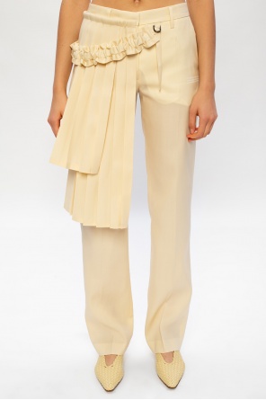 Off-White Wool trousers with pleated panel