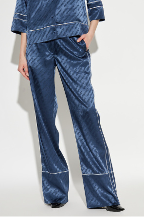 Off-White Satin trousers with monogram
