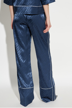 Off-White Satin trousers with monogram
