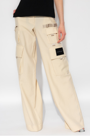Off-White trousers Damson with logo