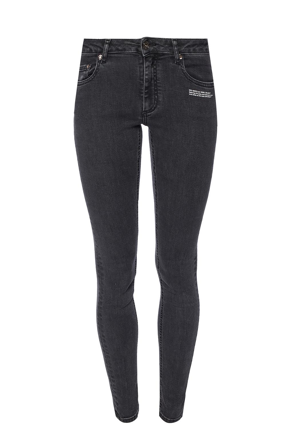 white raw edge jeans