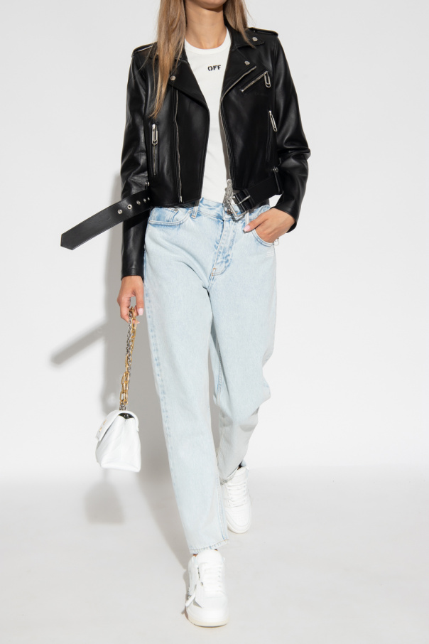 Off-White Sunflower wide-leg faded jeans