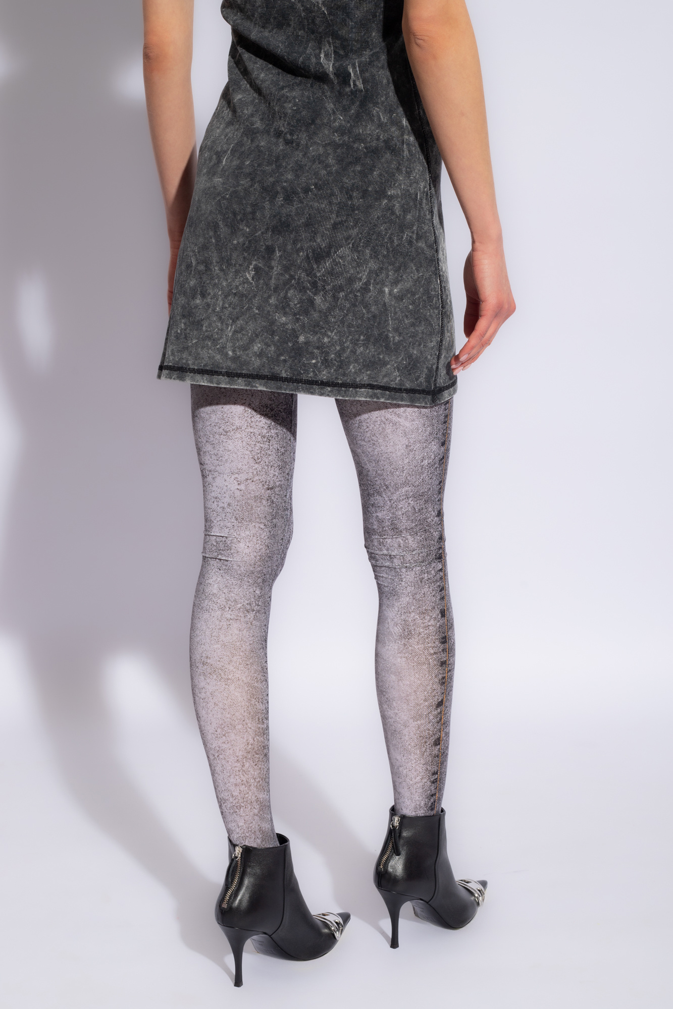 embroidered pleated chuck on dress - Grey 'P - KOLL' tights Diesel -  GenesinlifeShops Germany