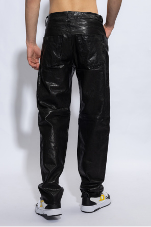 Diesel Skórzane spodnie ‘P-MACS-LTH’