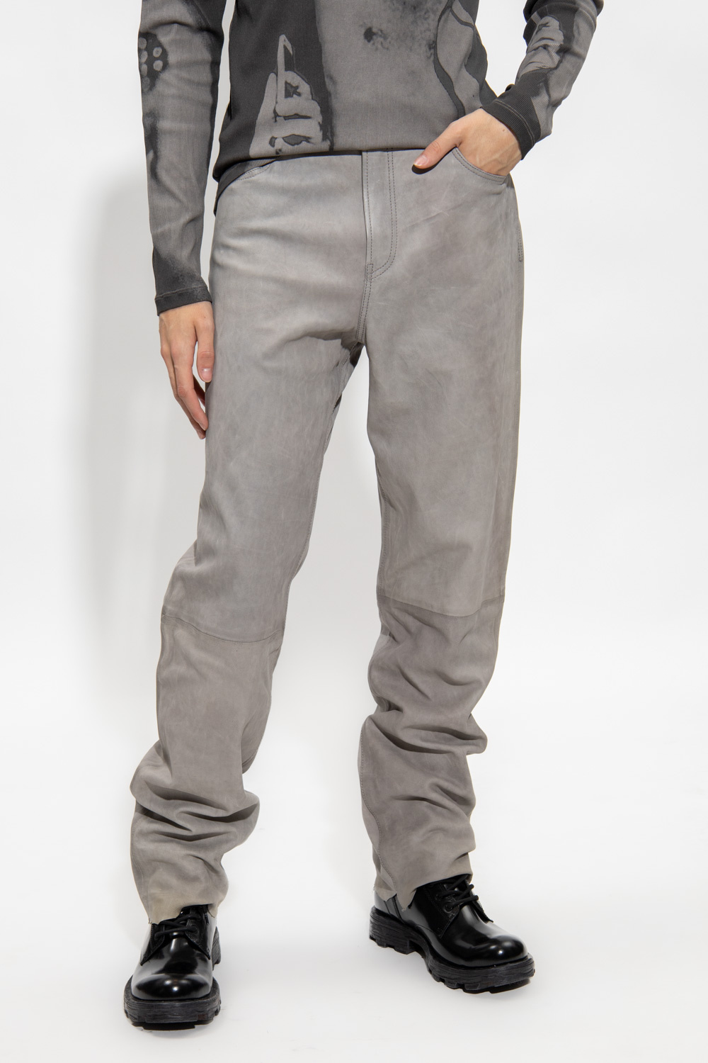 Diesel ‘P-MIC-A’ leather dog trousers