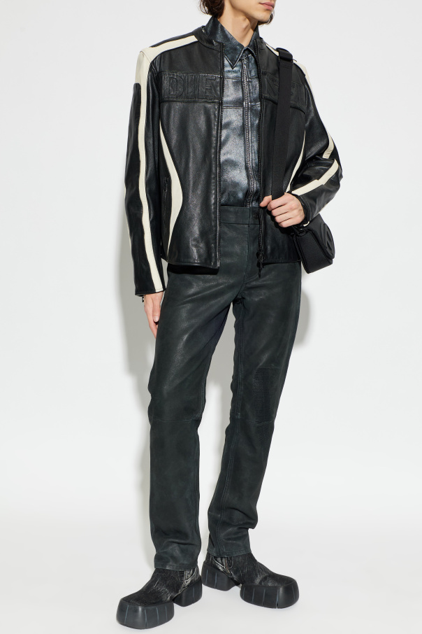 Diesel Calças de couro ‘P-VYLL-DMBI’