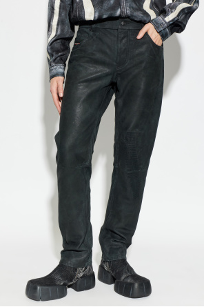 Diesel Calças de couro ‘P-VYLL-DMBI’
