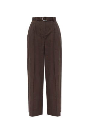 Wide-leg crease trousers
