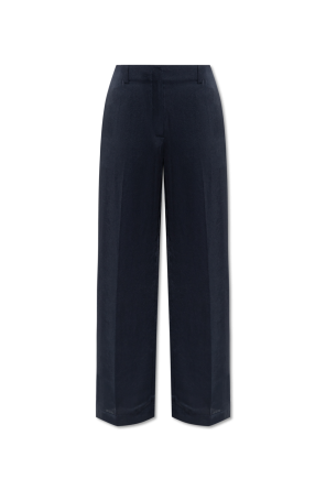 Trousers with a satin finish