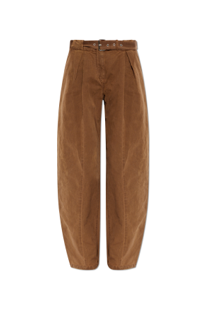 Loose-fit trousers with belt