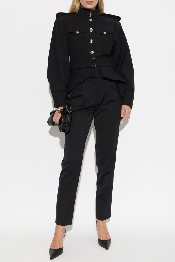 Balmain Wool pleated trousers