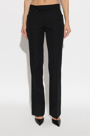 Balmain Vlnené nohavice s opaskom