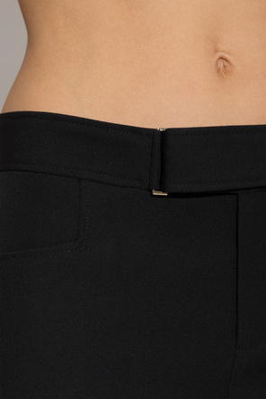 Balmain Vlnené nohavice s opaskom