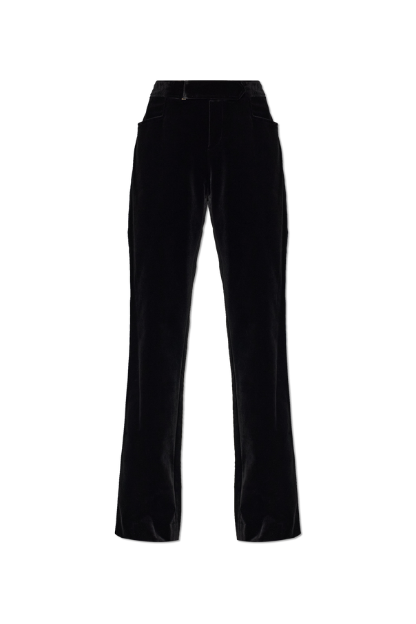 Velvet trousers with straight-leg cut od Balmain