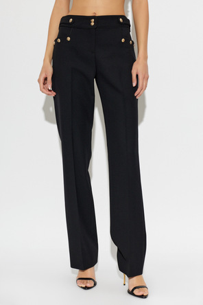 Balmain Pantalones de lana con raya