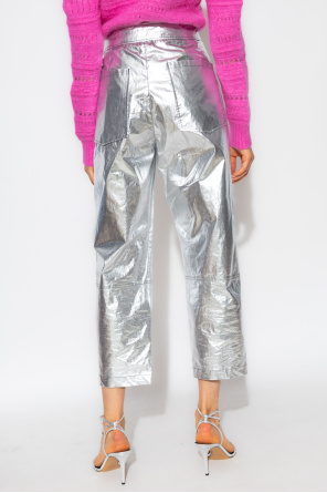 Isabel Marant ‘Aude’ metallic finish trousers