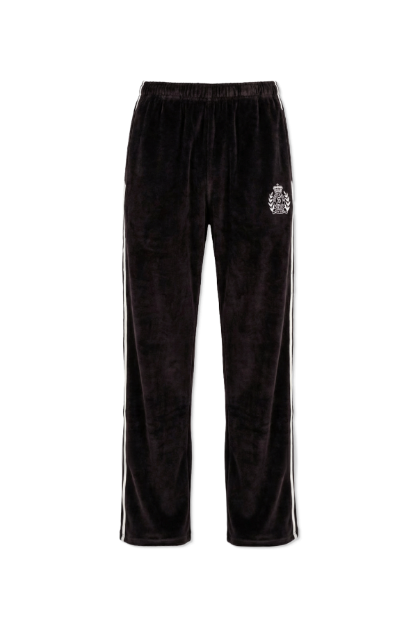 Velvet sweatpants with logo od Sporty & Rich
