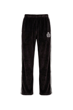 Samt-Jogginghose mit Logo