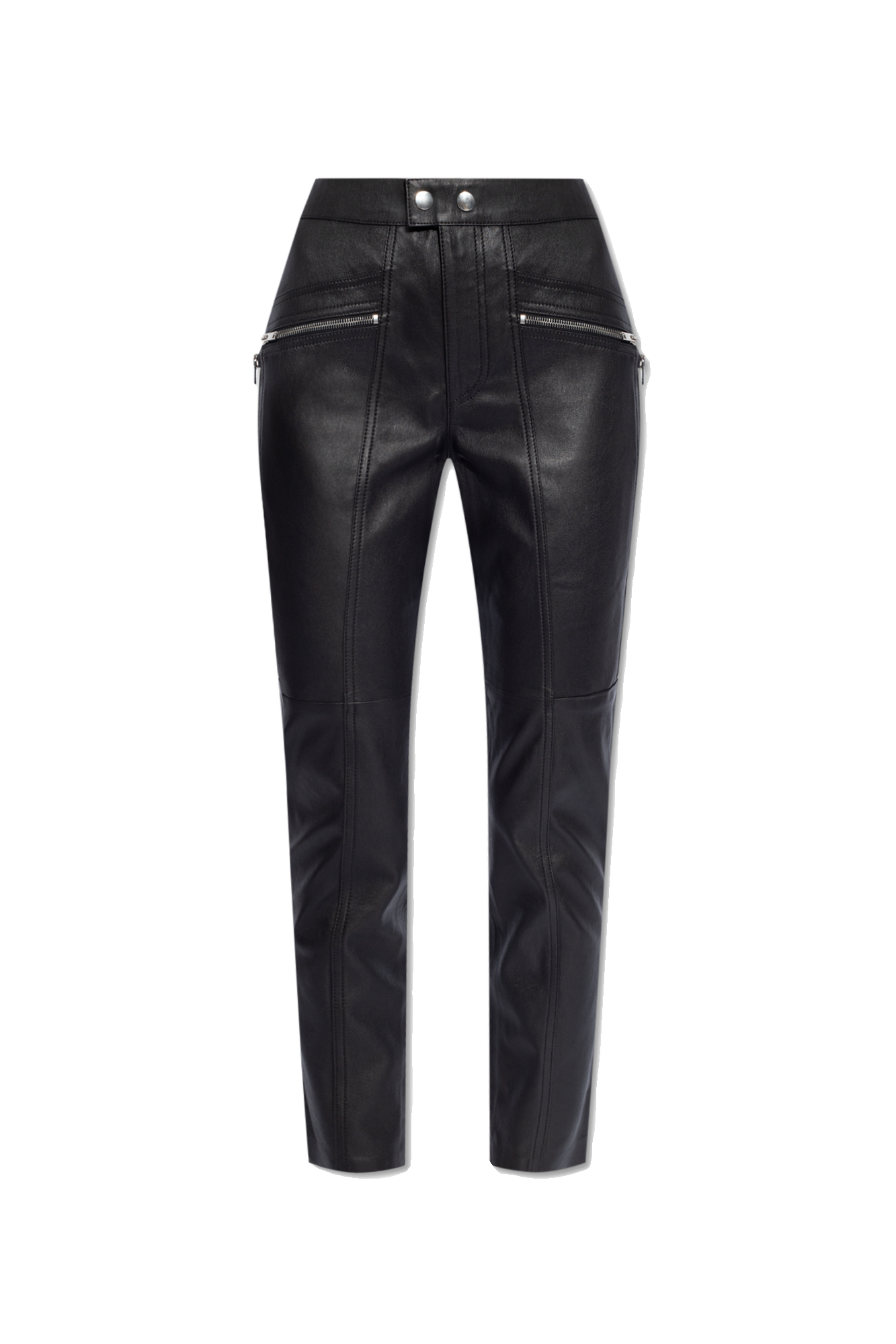 Black 'Hizilis' leather trousers Isabel Marant - GenesinlifeShops