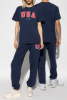 Sporty & Rich NAVY BLUE Sweatpants with logo