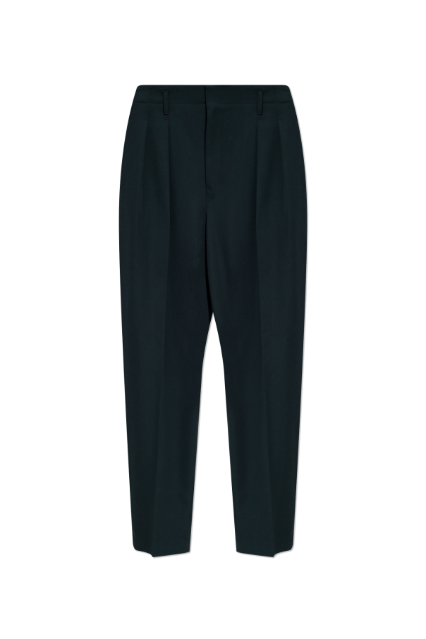IetpShops Spain - Muubaa tapered leather track pants in black - Green  Pleated trousers Lemaire