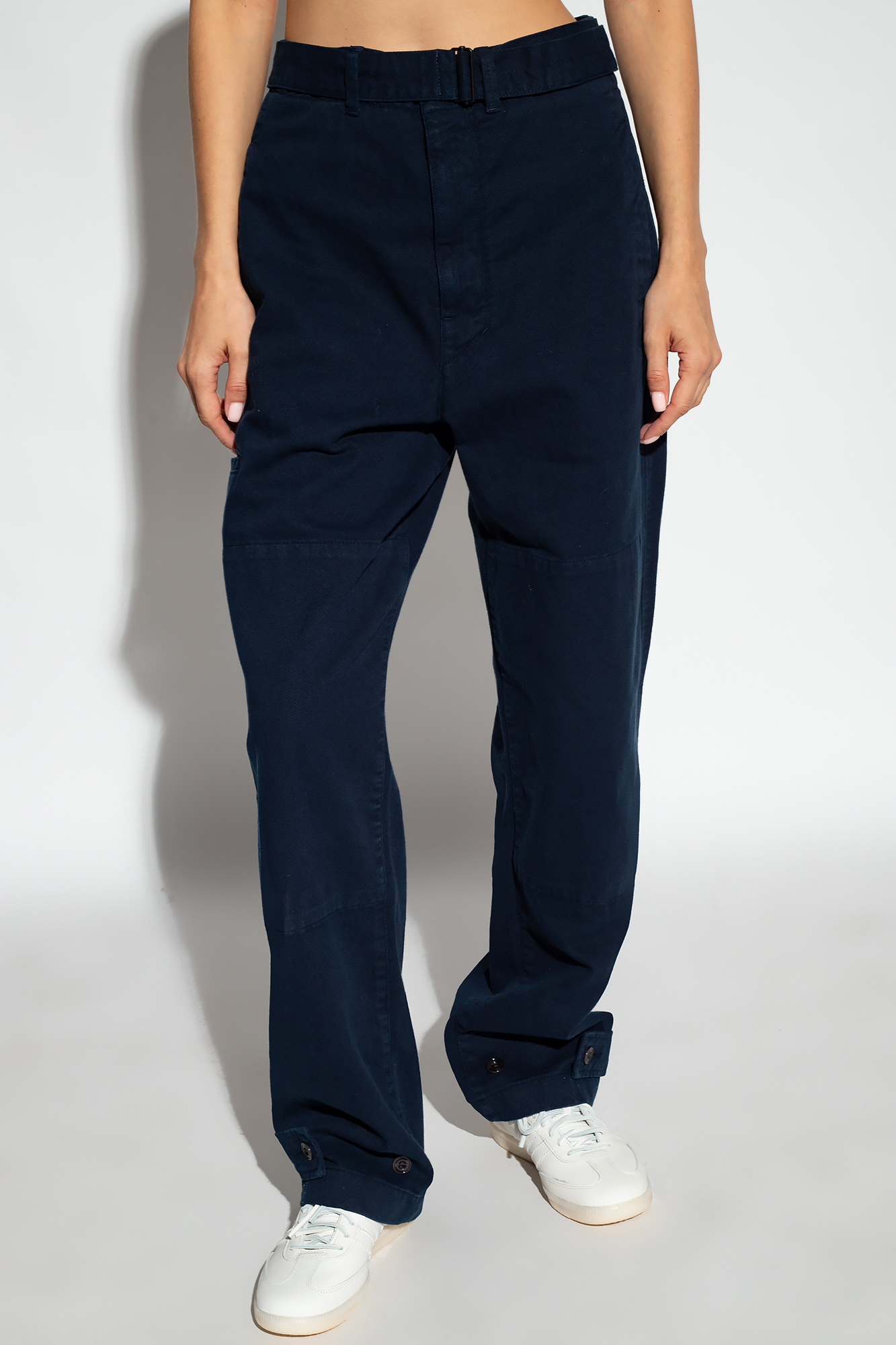 GenesinlifeShops SM - Navy blue Cargo trousers Lemaire - Wide-leg  linen-blend pants