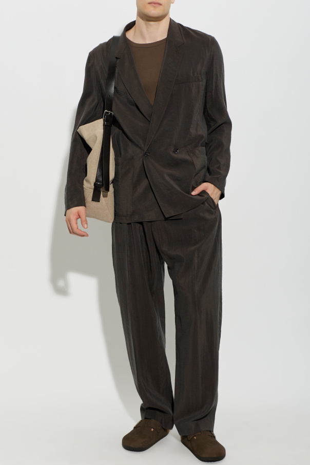 Lemaire Silk trousers with a belt