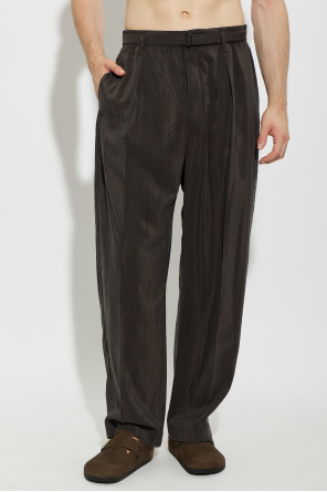Lemaire Silk trousers with a belt