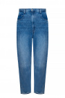 River Island co-ord linen shorts in ecru Jeans with worn effect