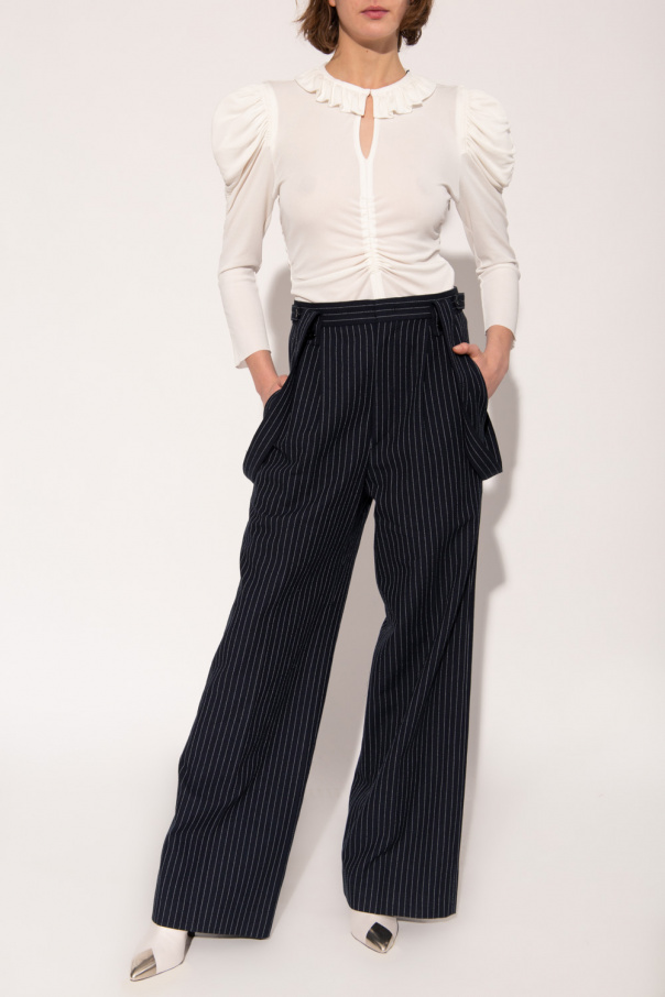 Isabel Marant ’Jessica’ trousers plunge with suspenders