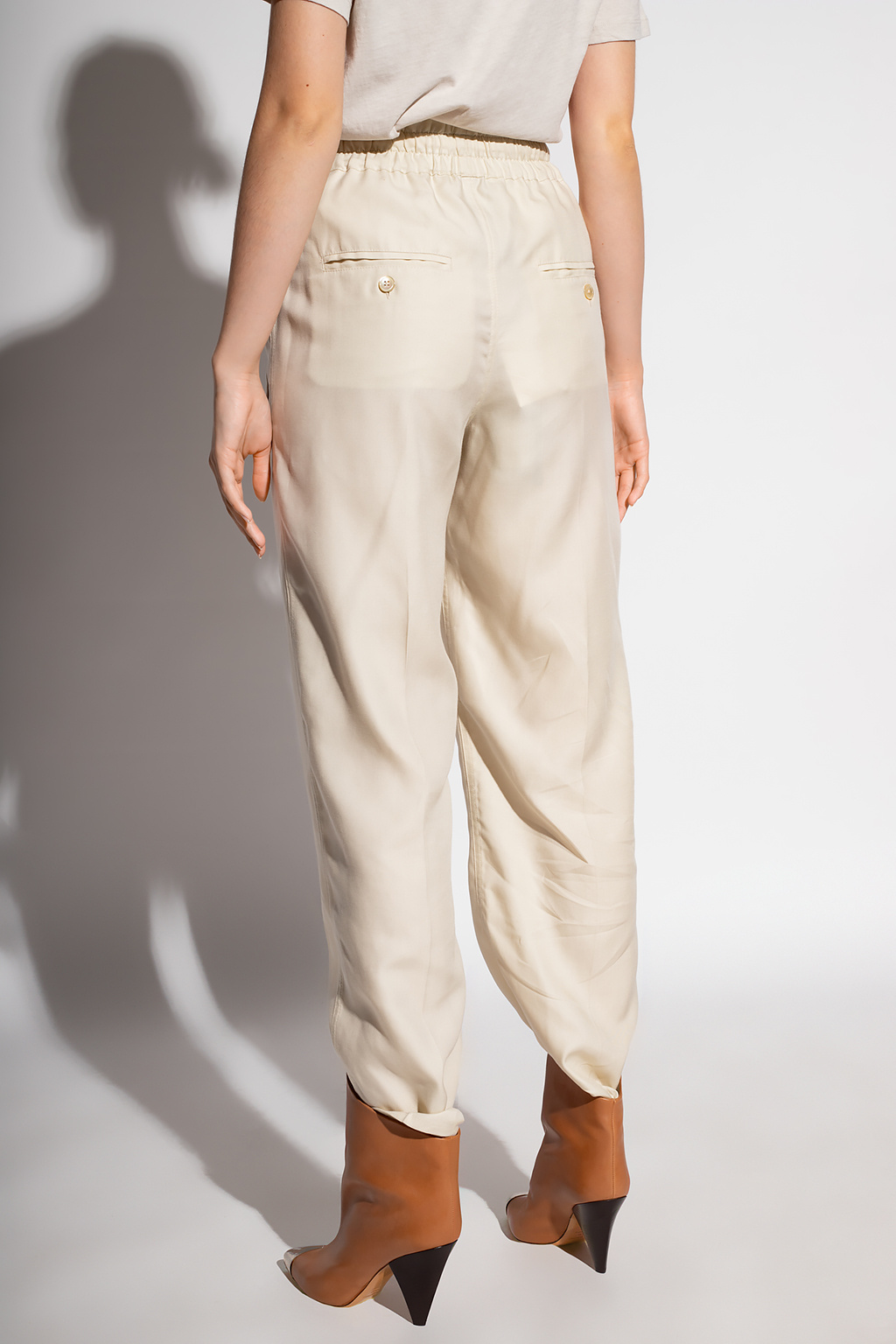 Cream 'Biro' pleat - front trousers Marant Etoile Seth shorts - IetpShops HK