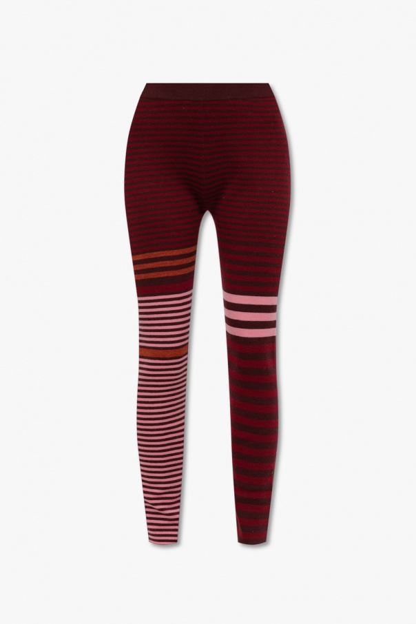 Y's stripe-print layered shorts ‘Jamy’ trousers