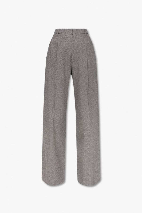 GenesinlifeShops Japan - Grey 'Jessini' pleat - Five-Pocket Sateen Pants -  front trousers Isabel Marant