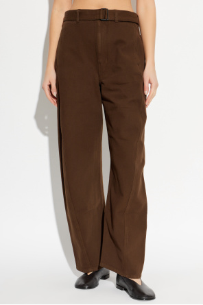 Lemaire Spodnie o luźnym kroju z paskiem