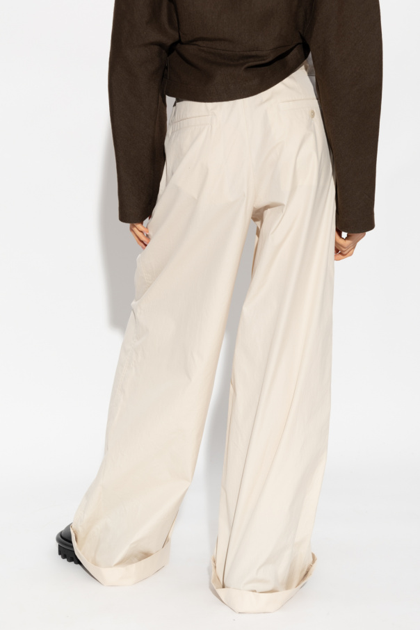 The Ditcher Blue Denim Jeans - IetpShops Italy - Cream Wide leg Reigning  trousers Lemaire