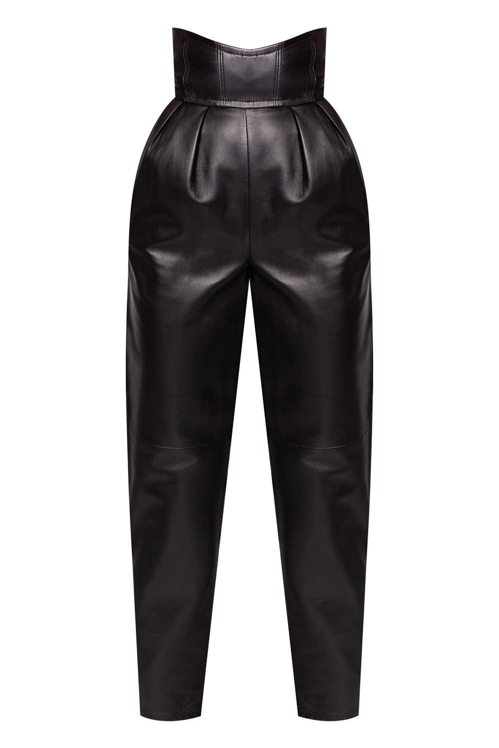 The latest high waisted leather trousers in polyester for women   FASHIOLAin