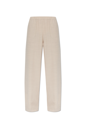 Wool trousers with straight-leg cut