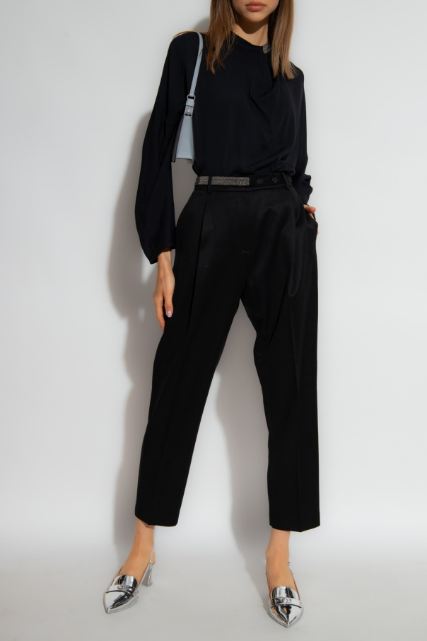 Fabiana Filippi Wool pleat-front trousers