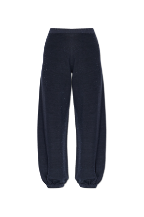 Trousers with lurex thread