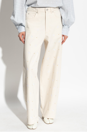 Marni Pantalones con patrón bordado