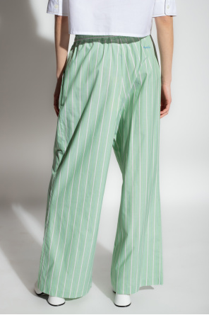 MARNI Striped organic cotton wide-leg pants