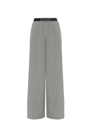 Spodnie o luźnym kroju ze wzorem w kratę