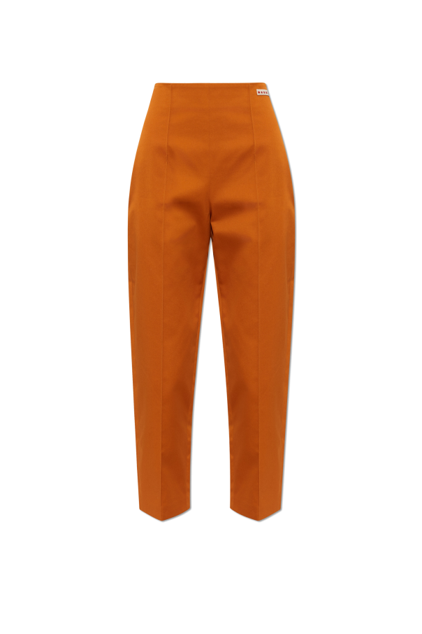 Cotton trousers with stitching on the legs od Marni