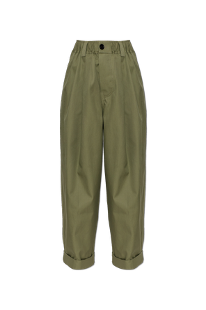 Wide-leg cotton trousers