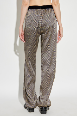 Tom Ford Pantalones de seda con estampado de lunares