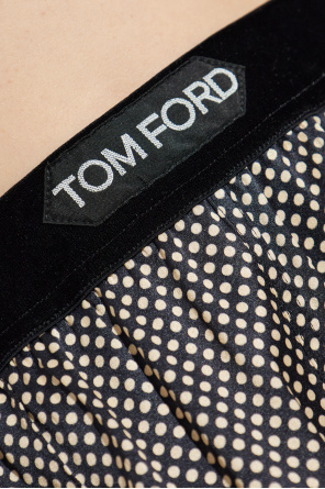 Tom Ford Pantalones de seda con estampado de lunares