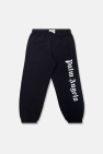Palm Angels Kids BLACK Sweatpants with logo pattern