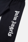 Palm Angels Kids BLACK Sweatpants with logo pattern