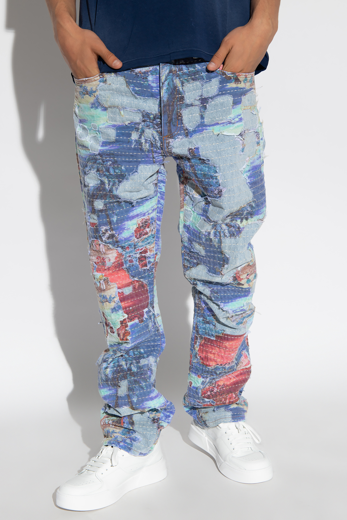 sewn jeans Amiri - GenesinlifeShops Italy - Mens Freedom Pants -  Multicolour Hand