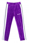 Palm Angels Kids Velour trousers with side stripes
